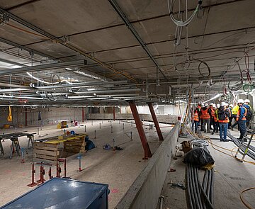 Baustand der Stadthalle im März 2024