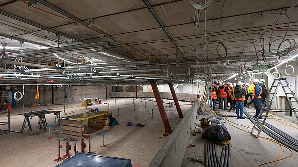 Baustand der Stadthalle im März 2024