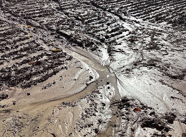 Erosion auf landwirtschaftlicher Fläche