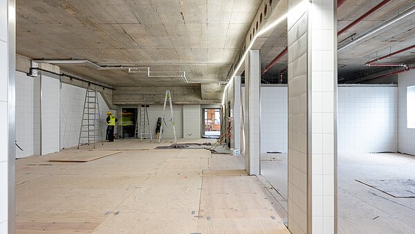 Baustand der Stadthalle im März 2024