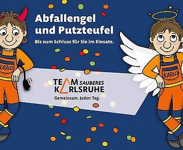 Illustration des Team Sauberes Karlsruhe zu Fastnacht
