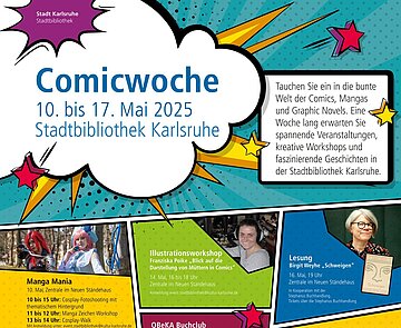 Plakat zur Comicwoche in der Stadtbibliothek