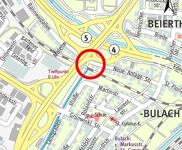 Treffpunkt der Gewässerschau am Malscher Landgraben