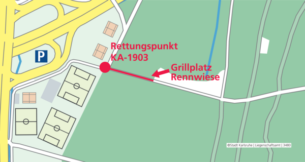 Rettungspunkt Karte Grillplatz Rennwiese