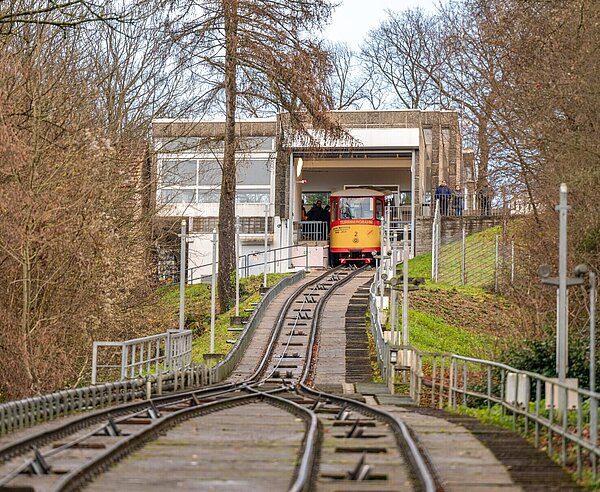 Turmbergbahn in Karlsruhe-Durlach im Dezember 2024 vor vorläufigem Ende des Betriebs
