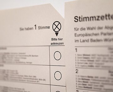 Stimmzettel für die Europawahl