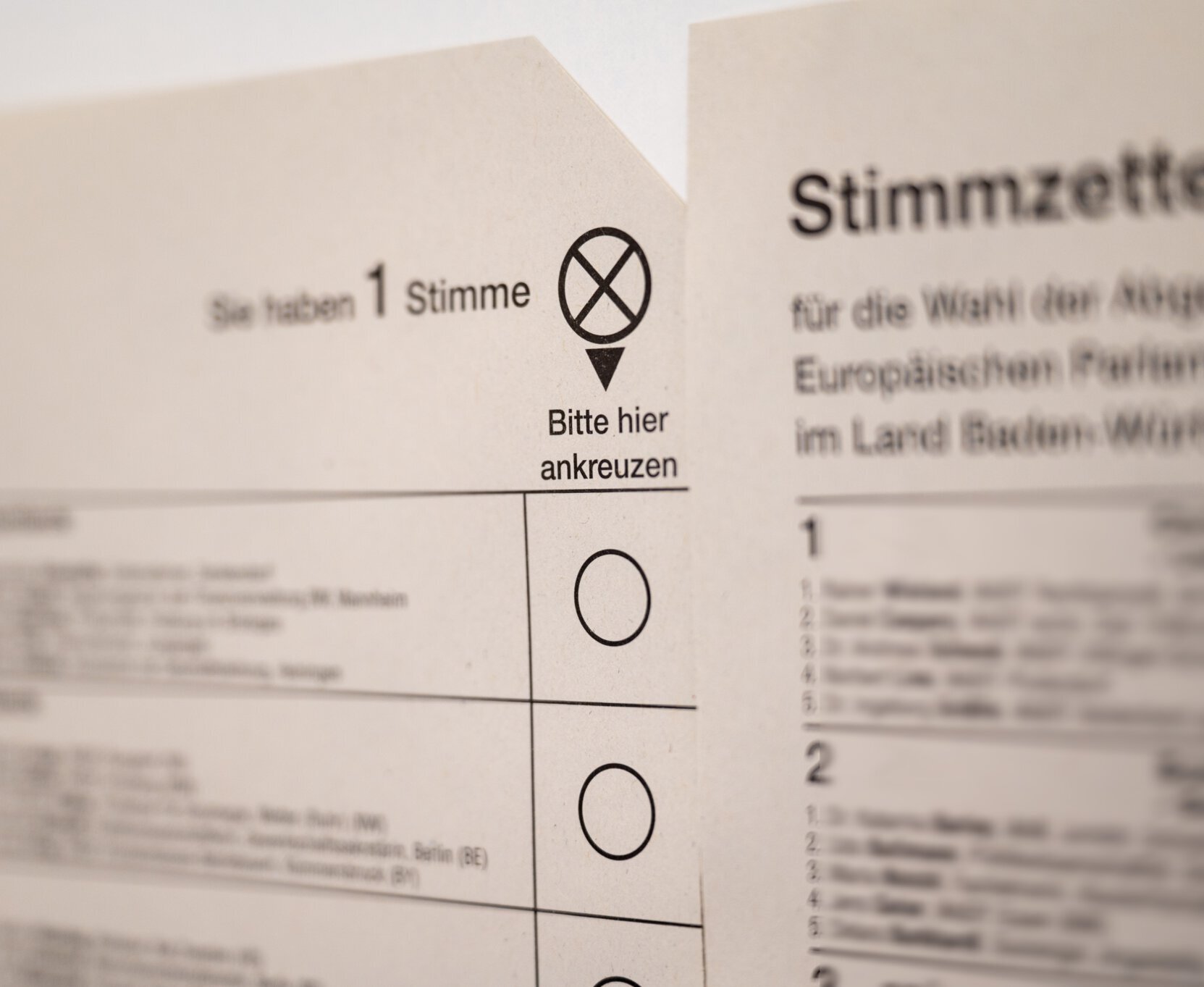 Stimmzettel für die Europawahl