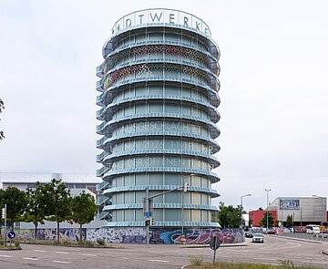 Neue Landmarke im Osten: Visualisierung des künftigen Stadtwerke-Wärmespeichers am Messplatz