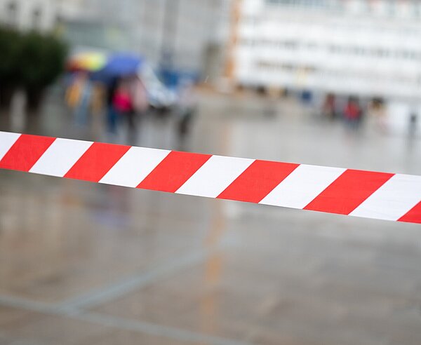 Absperrung auf dem Marktplatz