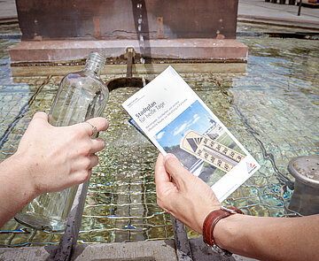 Stadtplan für heiße Tage und Trinkwasserbrunnen