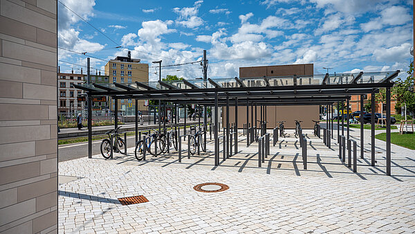 Ansicht auf die Baustelle Bernhardusplatz