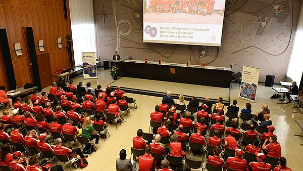 Die Schweizer Delegation bei ihrem Empfang im Bürgersaal im Rathaus am Marktplatz.