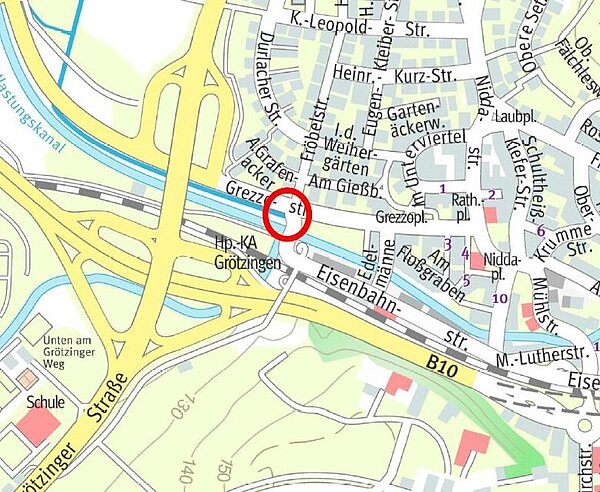 Treffpunkt der Gewässerschau am Giessbach