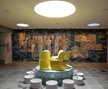 Innenansicht  Vierordtbad im Fußbadebereich