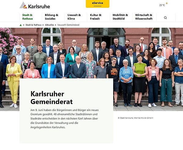 Dossierseite zum Thema Gemeinderat