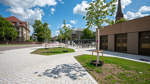 Ansicht auf die Baustelle Bernhardusplatz