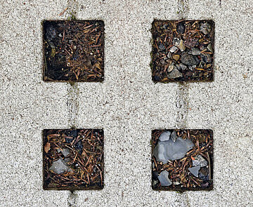 Das Bild zeigt ein Lochsteingitter welches als wasserdurchlässiger Bodenbelag eingesetzt wird.