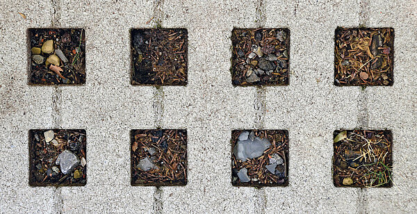 Das Bild zeigt ein Lochsteingitter welches als wasserdurchlässiger Bodenbelag eingesetzt wird.