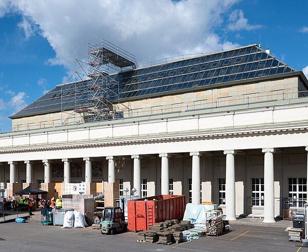 Baustand der Stadthalle im März 2024