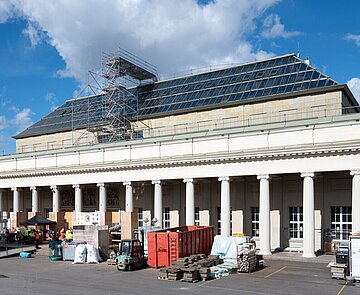 Baustand der Stadthalle im März 2024