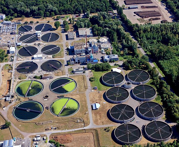 Luftaufnahme des Klärwerks