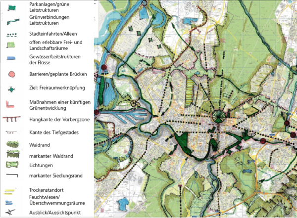 Abbildung Stadtplan Karlsruhe mit Legende