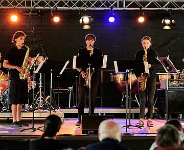Saxophonisten auf dem Sommerfest des Badischen KONServatoriums