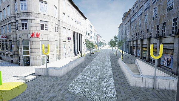 Visualisierung der neugestalteten Kaiserstraße.