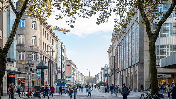 Blick auf den Baustellenfortschritt im Herbt 2024 in der Kaiserstraße