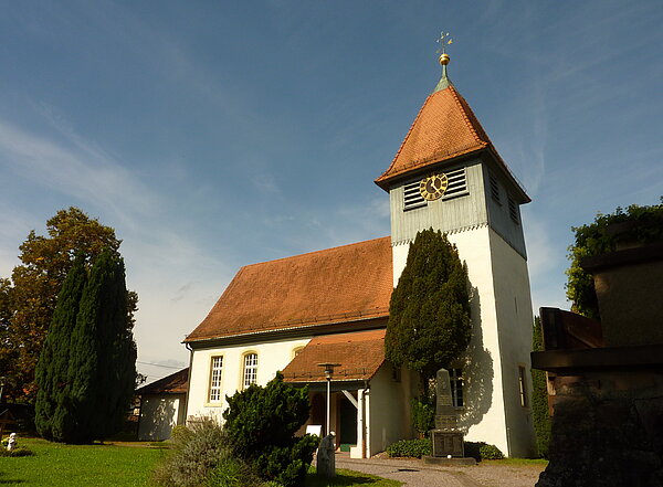 Abbildung der Jakobskirche in Wolfartsweier.