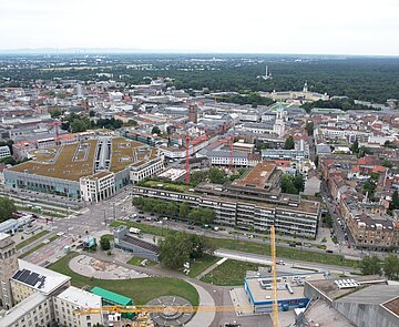Das Ettlinger Tor aus der Vogelperspektive.
