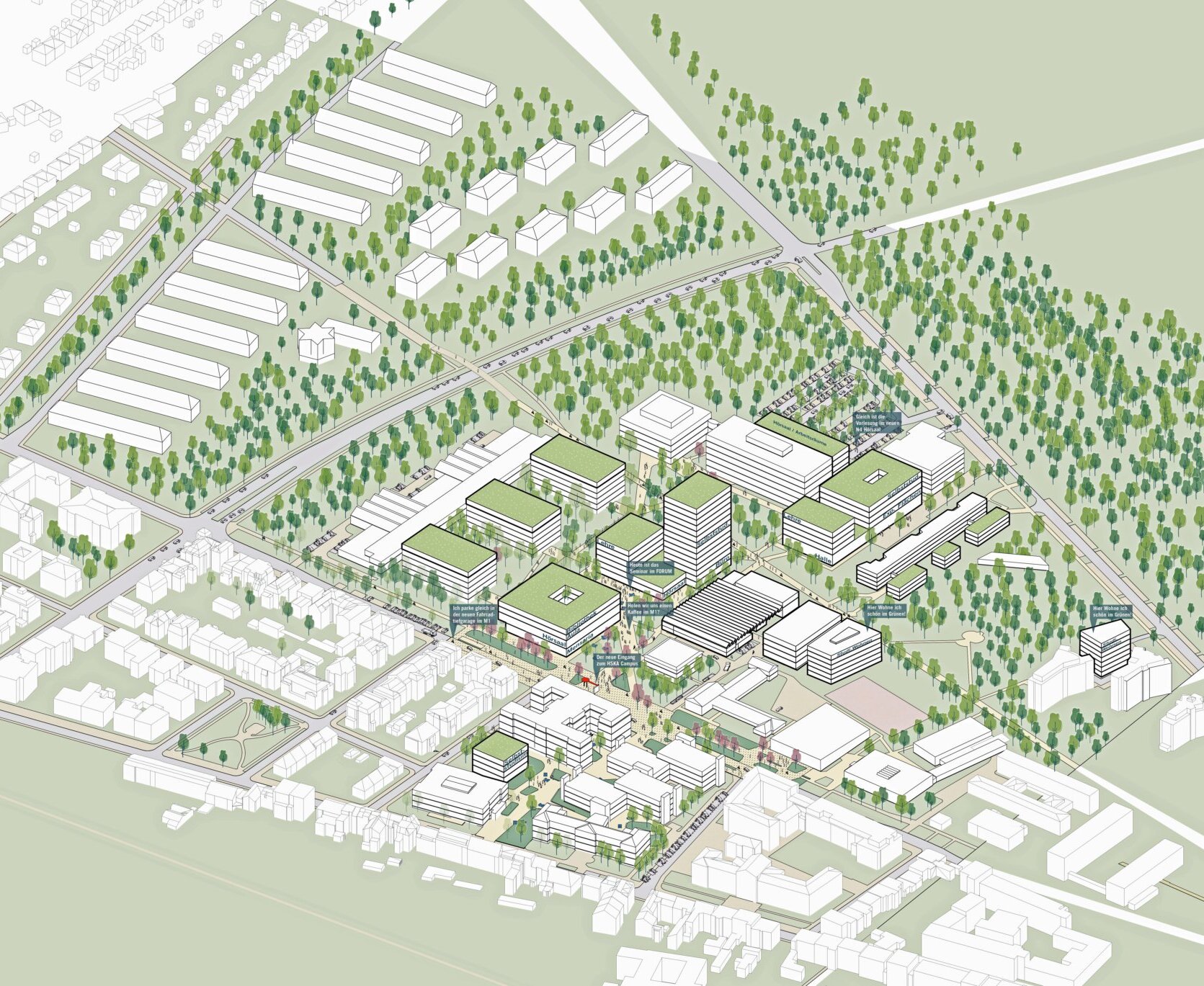 Große Vorhaben: Die möglichen Ergänzungen im Gebäudebestand zeigt diese Visualisierung.