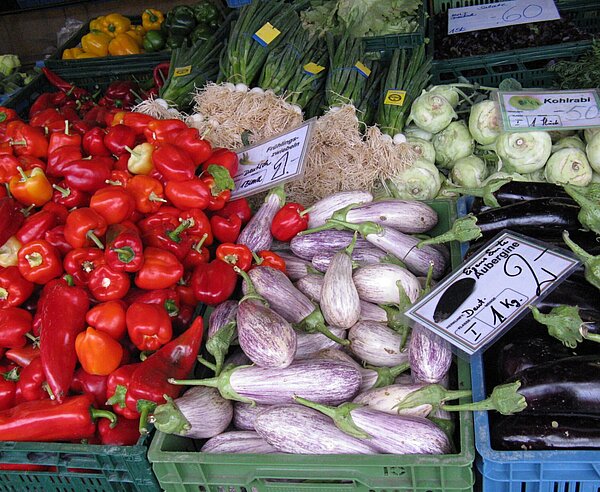 Auberginen und Paprika