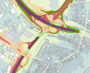 Abbildung des Fachplans "Lärmkarte Straßenverkehr (Nacht)"