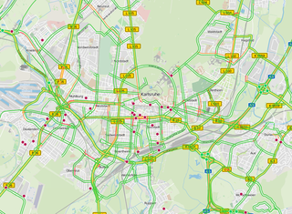 Das Bild zeigt einen Screenshot des Mobilitätsportals der TechnologieRegion KArlsruhe und der Stadt Karlsruhe.