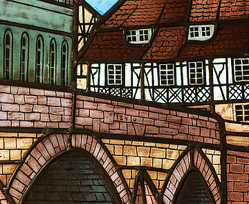 Fenster im Rathaus Grötzingen