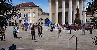 Europatag am 9. Mai 2021 auf dem Karlsruher Marktplatz