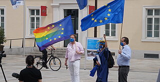 Europatag am 9. Mai 2021 auf dem Karlsruher Marktplatz