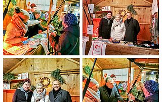 Präsentation der Partnerstadt durch den neuen Freundeskreis auf dem Wintermarkt in Halle (Saale)