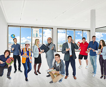 Mitarbeiter in einem Raum