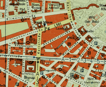 Abbildung der Hintergrundkarte "Historischer Stadtplan 1965"