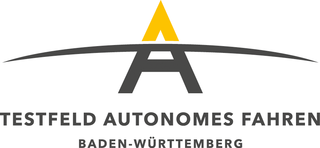 Die Grafik zeigt das Logo des Testfeld Autonomes Fahren in Baden-Württemberg.