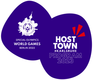 Die Grafik zeigt das Host Town Logo für Karlsruhe anlässlich der Special Olympic World Games 2023 in Berlin.