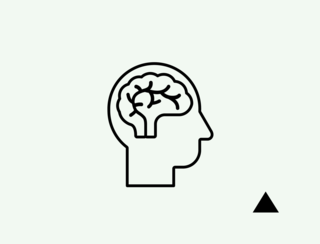 Piktogramm eines Kopfes mit Gehirnsruktur