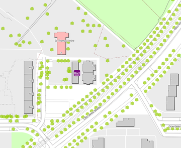 Stadtplanausschnitt Markierung Hort Albert-Braun