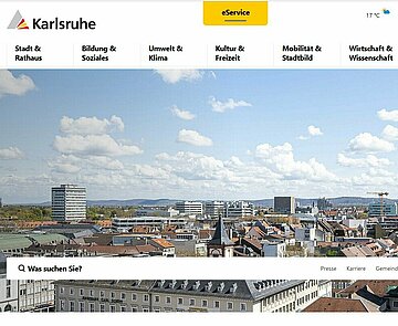 Screenhsot der Internetseite karlsruhe.de