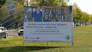 Großplakat zum Kampagnenstart "Karlsruhe macht Klima." - Motiv Wildpark