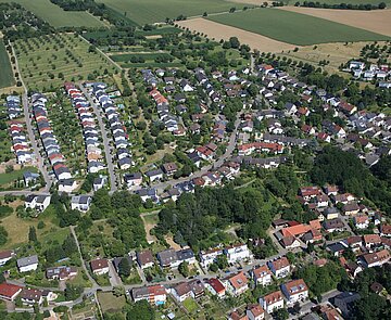 Bild zeigt Hohenwettersbach aus der Luft.