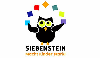 Das Bild zeigt das Logo der Initiative Sieben­stein macht Kinder stark.