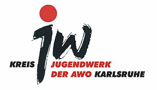 Das Bild zeigt das Logo des Kreis­ju­gend­werks der AWO Karlsruhe.
